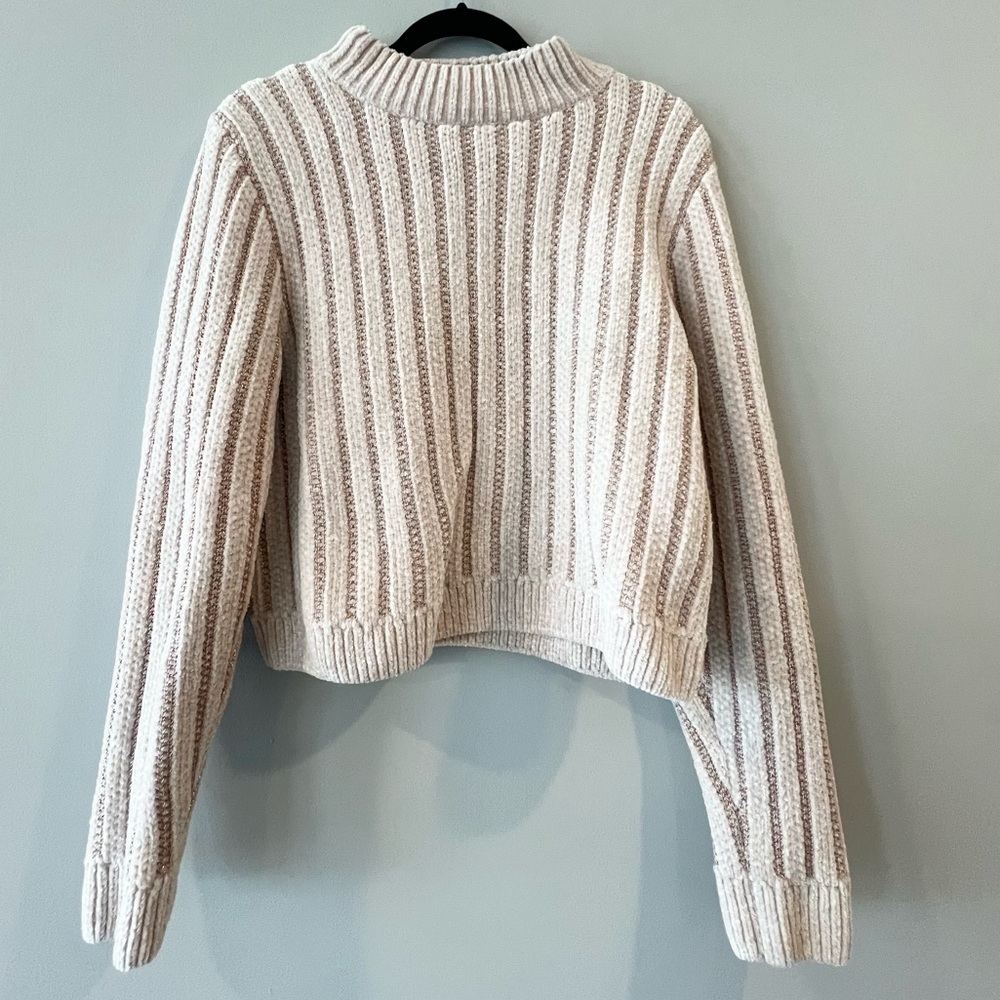 & other stories cropped ribbed sweater || cream
